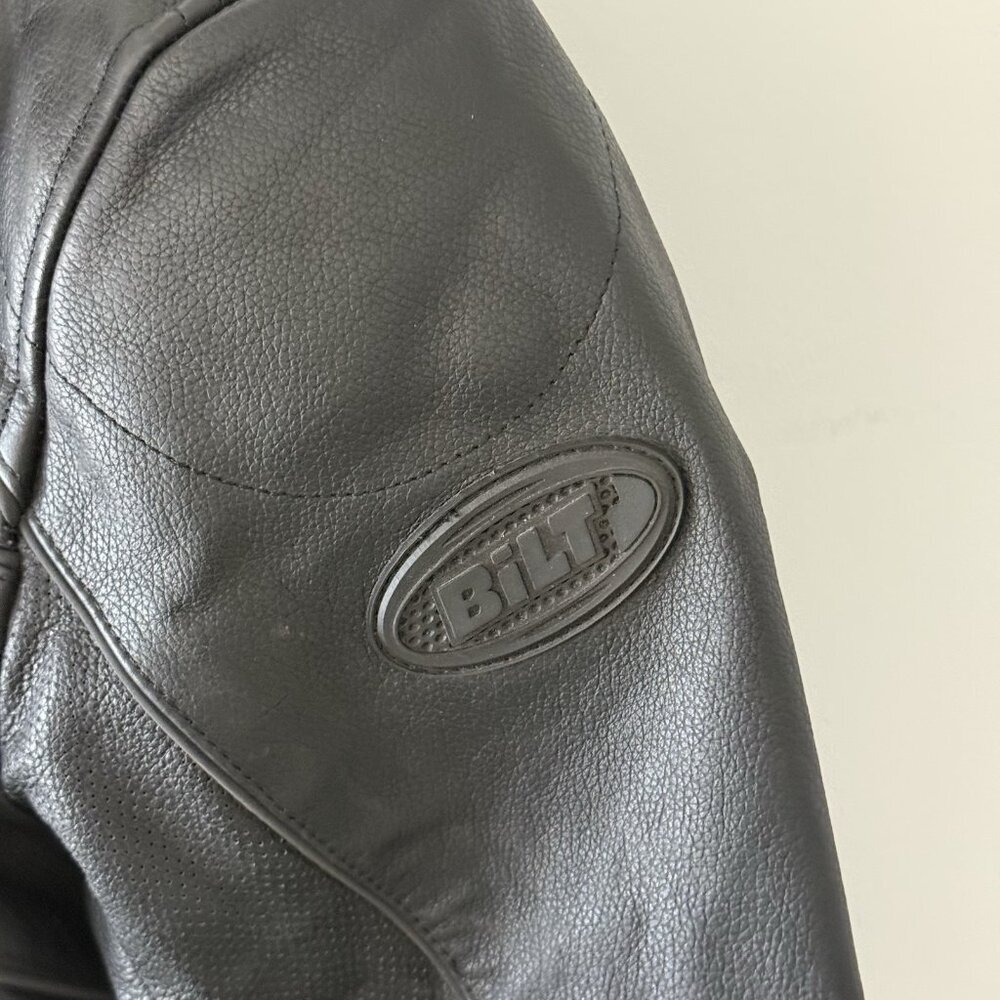 BILT Motorcycle Leather Jacket Women’s Size XL Black Armor Padded Biker READ! - Picture 8 of 16
